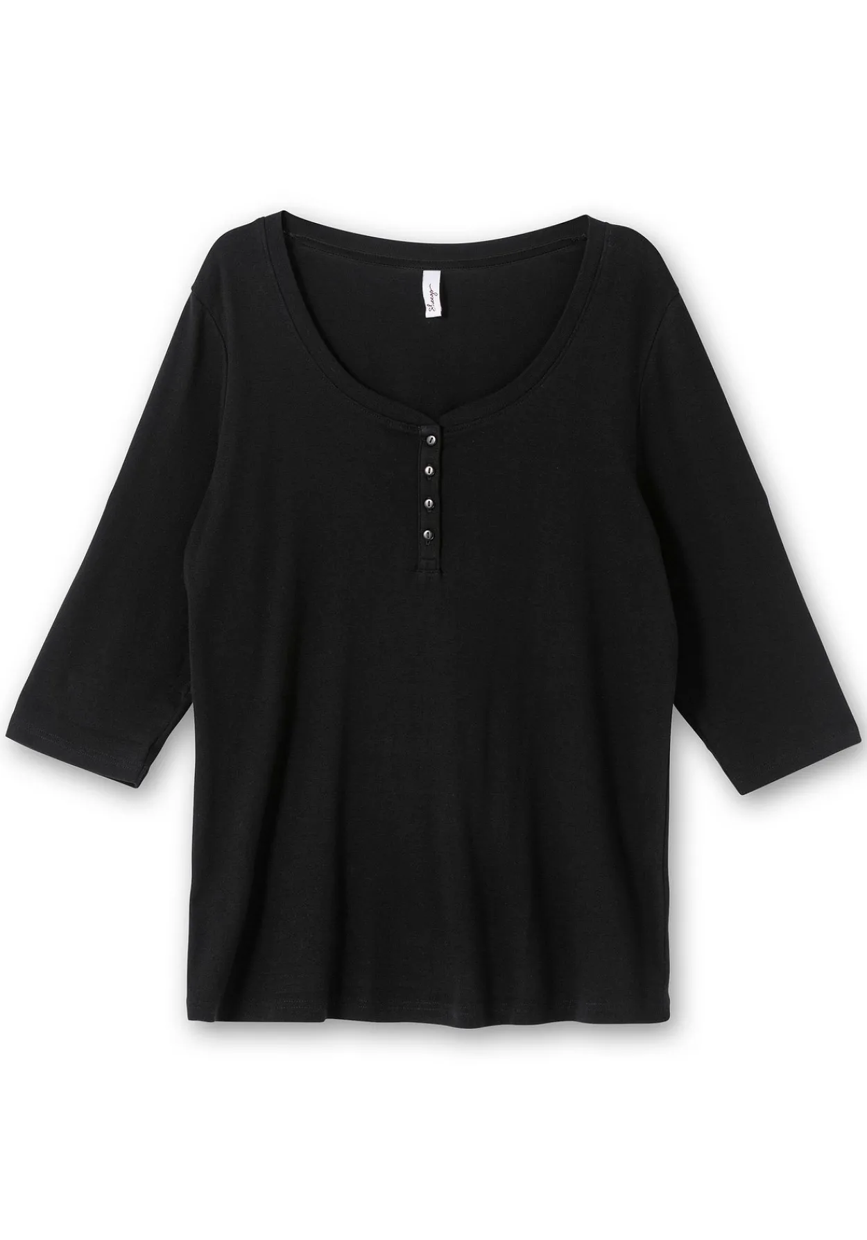Henleyshirt mit 3/4-langen Krempelärmeln<sheego Fashion