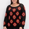 Häkelpullover mit aufgenähten Rhomben<sheego by Joe Browns Sale
