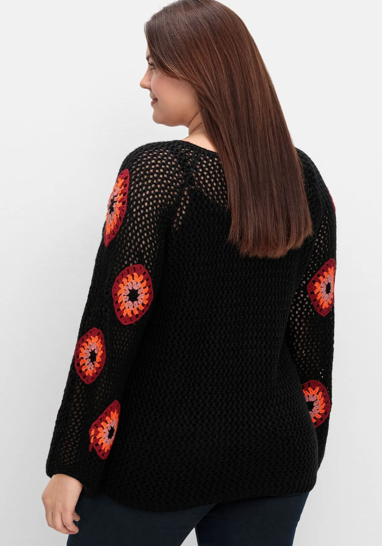 Häkelpullover mit aufgenähten Rhomben<sheego by Joe Browns Sale