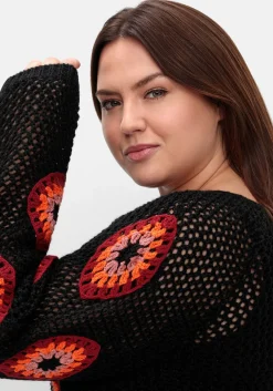Häkelpullover mit aufgenähten Rhomben<sheego by Joe Browns Sale