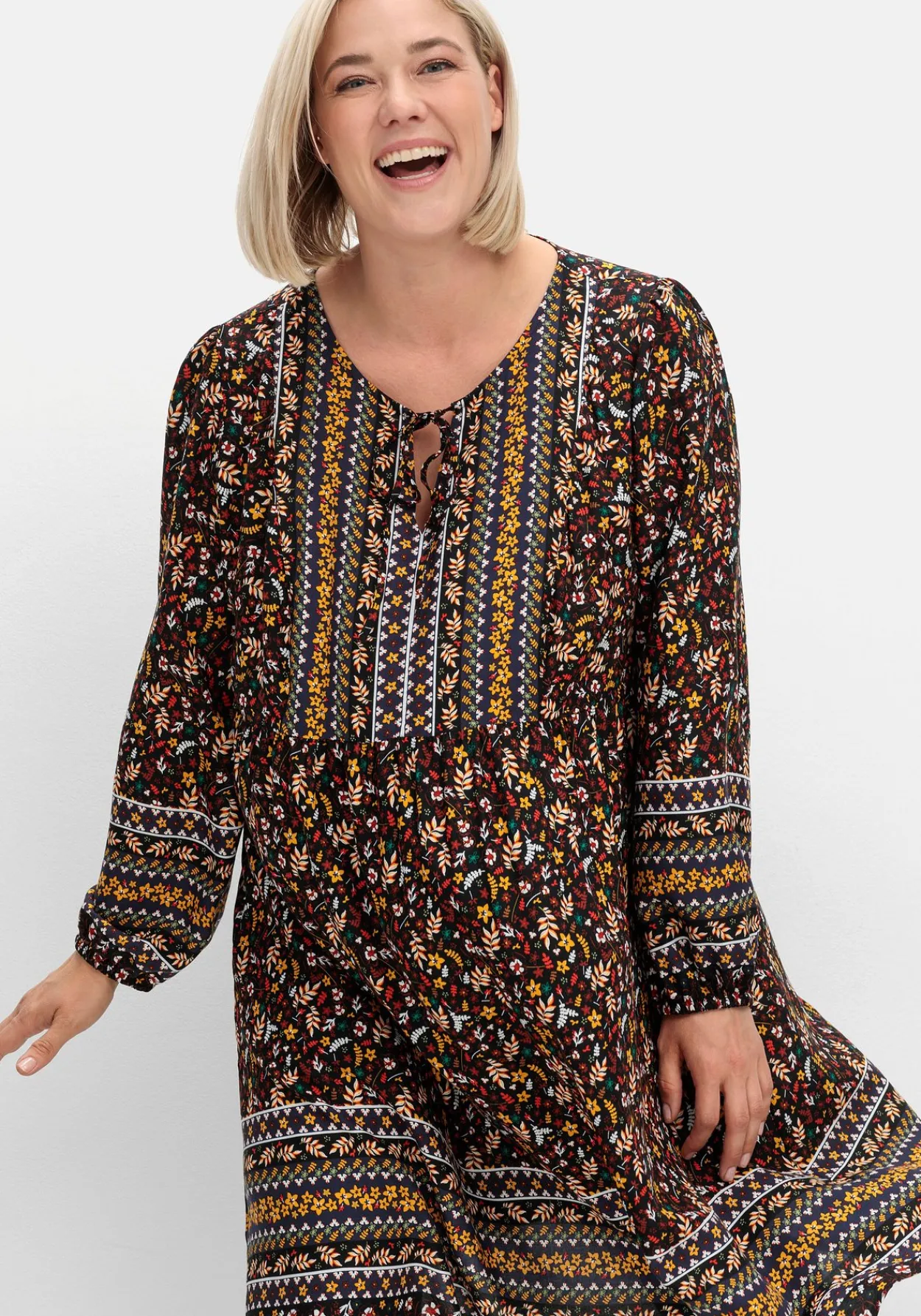 Hängerchen-Kleid im Mustermix, in A-Linie<sheego Clearance