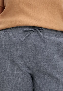 Hose in Leinenoptik mit Dehnbund und Zierknöpfen<sheego Outlet