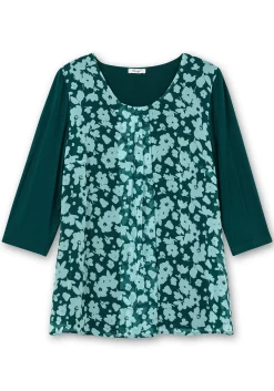 2-in-1-Blusenshirt mit bedrucktem Chiffon<sheego New