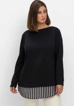2-in-1-Langarmshirt mit Ansatz aus Blusenstoff<sheego New
