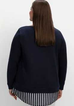 2-in-1-Langarmshirt mit Ansatz aus Blusenstoff<sheego Fashion