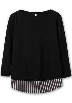 2-in-1-Langarmshirt mit Ansatz aus Blusenstoff<sheego New