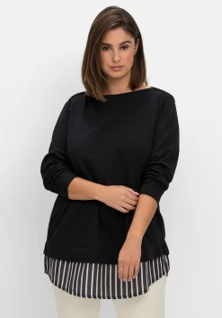 2-in-1-Langarmshirt mit Ansatz aus Blusenstoff<sheego New