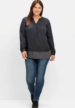 2-in-1-Tunika mit gemustertem Saum<sheego Fashion