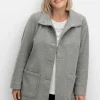 Jacke in Woll-Optik, mit abgerundeten Seitenschlitzen<sheego Clearance