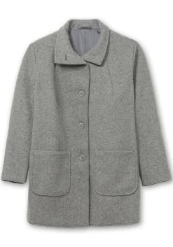 Jacke in Woll-Optik, mit abgerundeten Seitenschlitzen<sheego Clearance