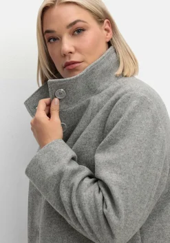 Jacke in Woll-Optik, mit abgerundeten Seitenschlitzen<sheego Clearance