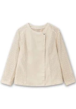 Jacke mit Lasercut-Muster, aus Veloursleder-Imitat<sheego Outlet