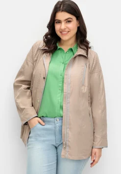 Jacke mit silberfarbenen Kontrastdetails<sheego Discount