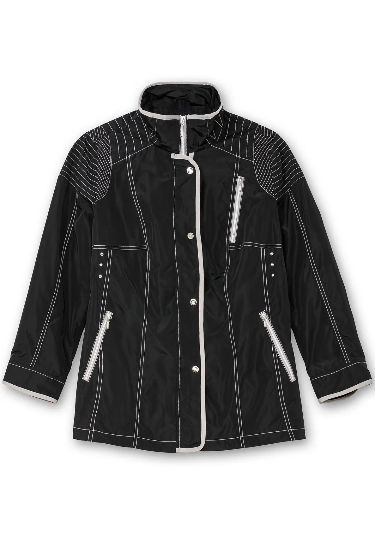 Jacke mit silberfarbenen Kontrastdetails<sheego Outlet