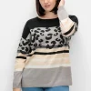 Jacquard-Pullover im Mustermix, mit Animalprint<sheego Outlet