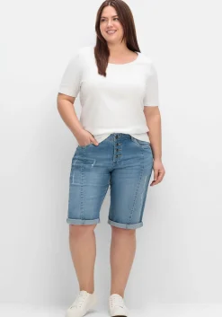 Jeansbermudas im Used-Look<sheego Sale