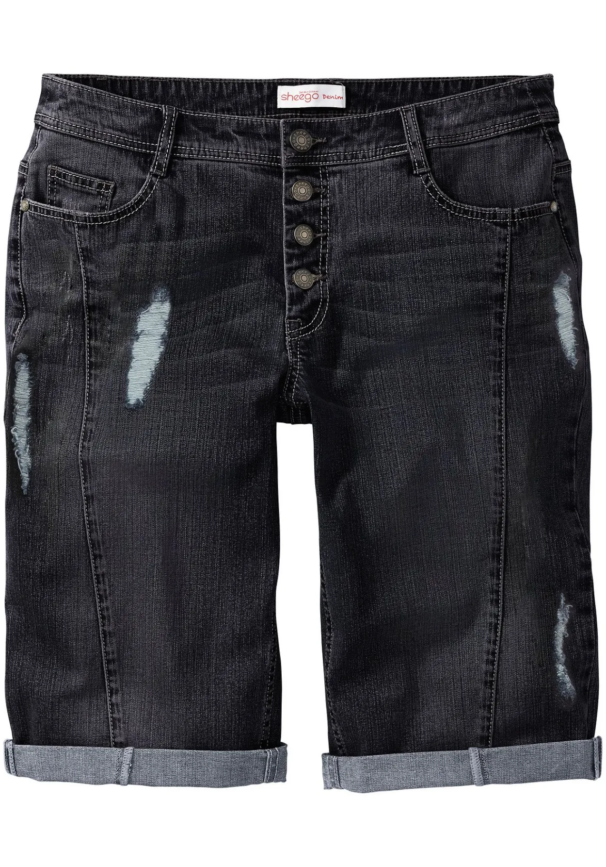 Jeansbermudas im Used-Look<sheego Clearance