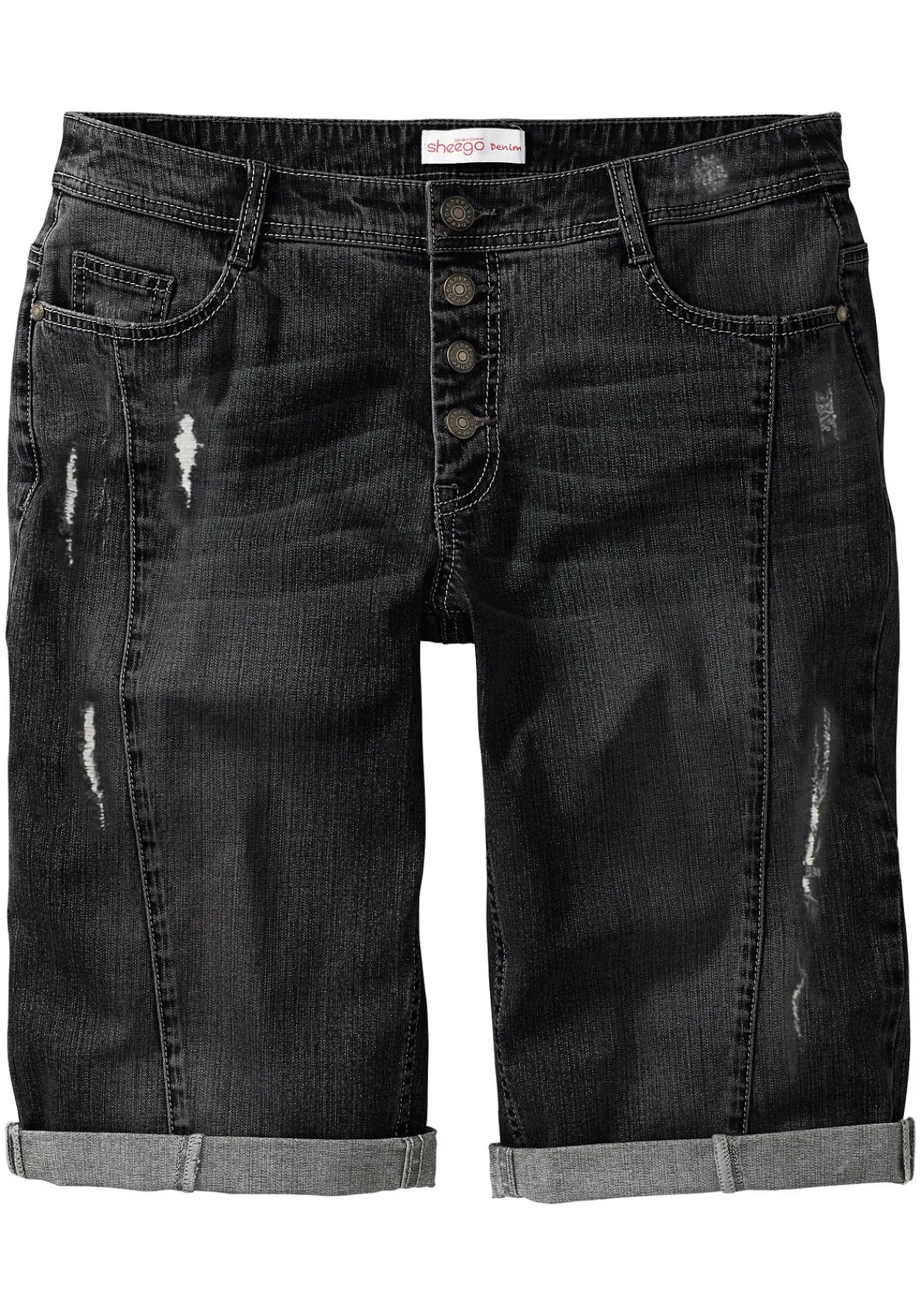 Jeansbermudas im Used-Look<sheego Hot