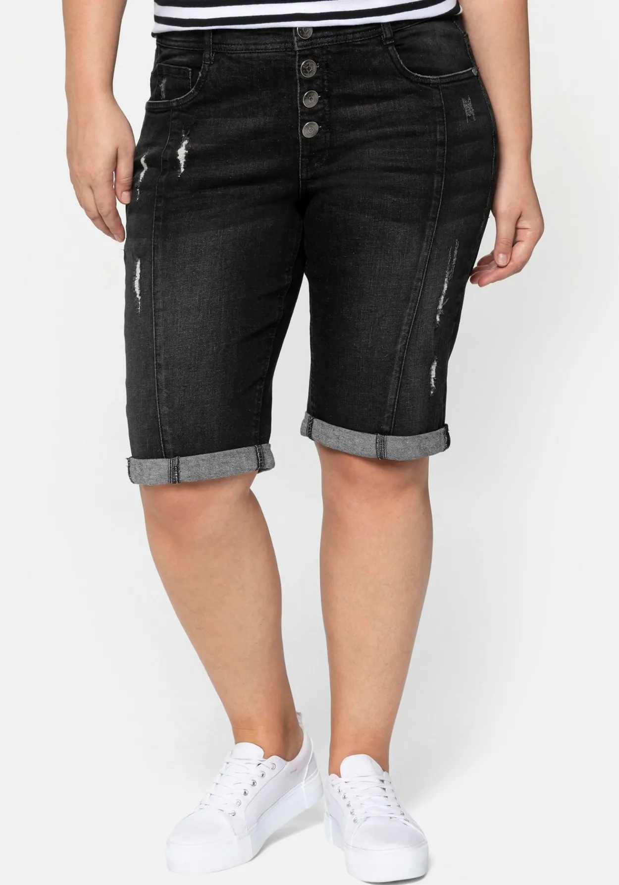 Jeansbermudas im Used-Look<sheego Hot