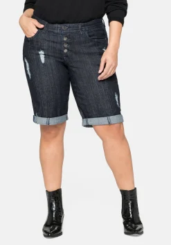 Jeansbermudas im Used-Look<sheego Clearance