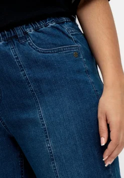 Jeans-Bermudas mit Gummibund und Teilungsnähten<sheego Hot