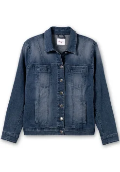 Jeansjacke in leicht taillierter und verkürzter Form<sheego Discount