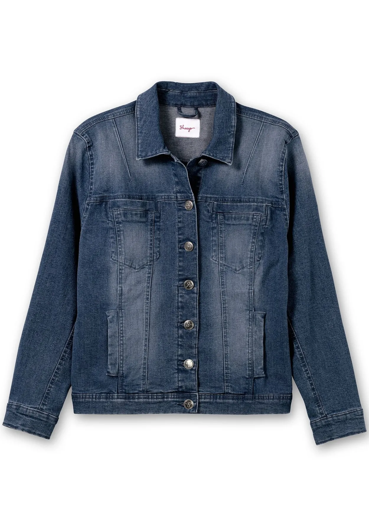 Jeansjacke in leicht taillierter und verkürzter Form<sheego Discount