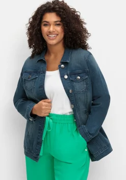 Jeansjacke in taillierter Form, mit Brusttaschen<sheego Discount