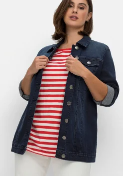 Jeansjacke in taillierter Form, mit Brusttaschen<sheego Clearance
