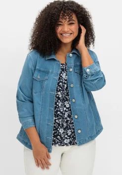Jeansjacke mit Hemdkragen und Brusttaschen<sheego Discount