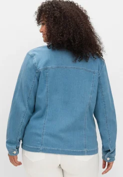 Jeansjacke mit Hemdkragen und Brusttaschen<sheego Discount