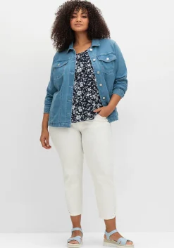 Jeansjacke mit Hemdkragen und Brusttaschen<sheego Discount