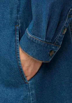 Jeanskleid mit Hemdkragen und Druckknopfleiste<sheego Hot