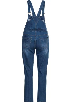 Jeans-Latzhose mit Brusttasche und seitlichem Einsatz<sheego Online
