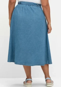 Jeansrock in A-Linie, mit Bindegürtel<sheego Hot