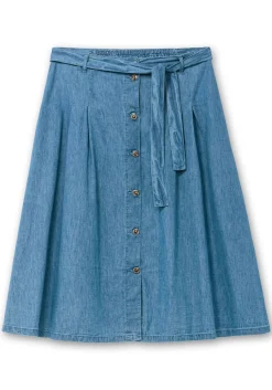 Jeansrock in A-Linie, mit Bindegürtel<sheego Hot