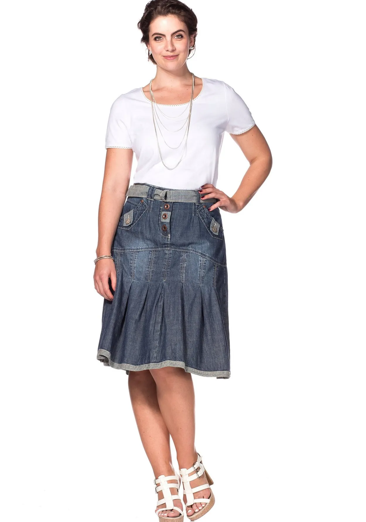 Jeansrock mit Falten<sheego by Joe Browns New