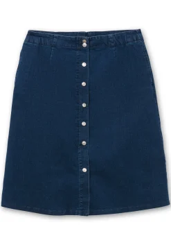 Jeansrock mit Zierknopfleiste, in A-Linie<sheego Discount