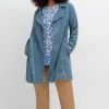Jeans-Trenchcoat mit Bindegürtel<sheego Best