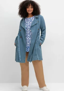 Jeans-Trenchcoat mit Bindegürtel<sheego Best