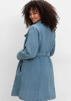 Jeans-Trenchcoat mit Bindegürtel<sheego Best