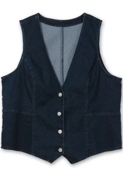 Jeansweste in kurzer, taillierter Form<sheego Discount