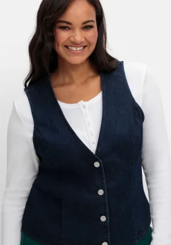 Jeansweste in kurzer, taillierter Form<sheego Discount