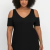 Jerseyhirt mit V-Ausschnitt, im schulterfreien Look<sheego Best
