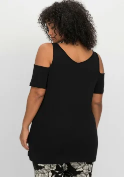 Jerseyhirt mit V-Ausschnitt, im schulterfreien Look<sheego Best