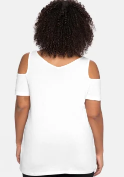 Jerseyhirt mit V-Ausschnitt, im schulterfreien Look<sheego New