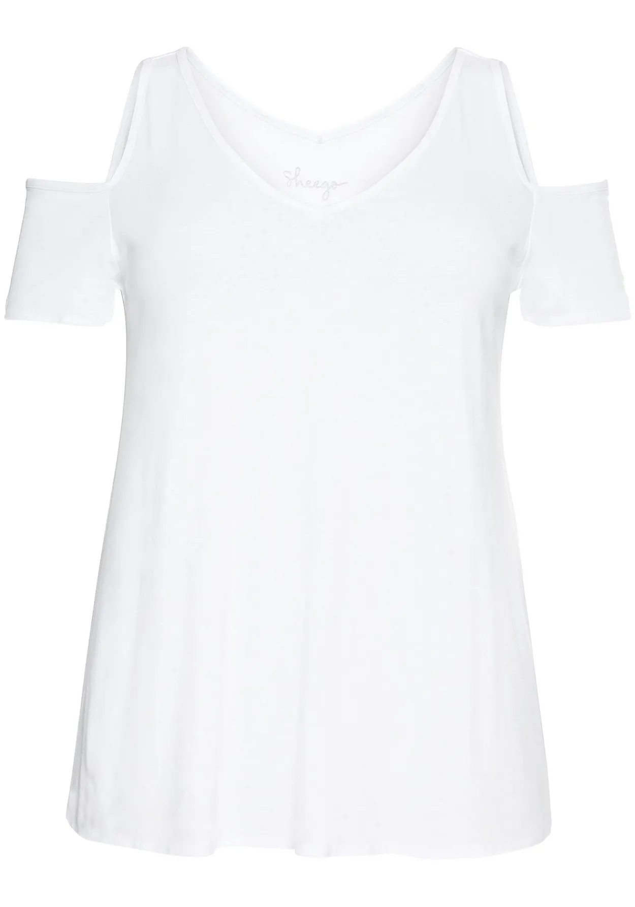 Jerseyhirt mit V-Ausschnitt, im schulterfreien Look<sheego New