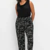 Jerseyhose mit breitem Smokbund und Blumendruck<sheego Online