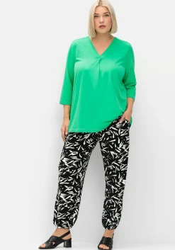 Jerseyhose mit Smokbund und Saumbündchen<sheego Sale