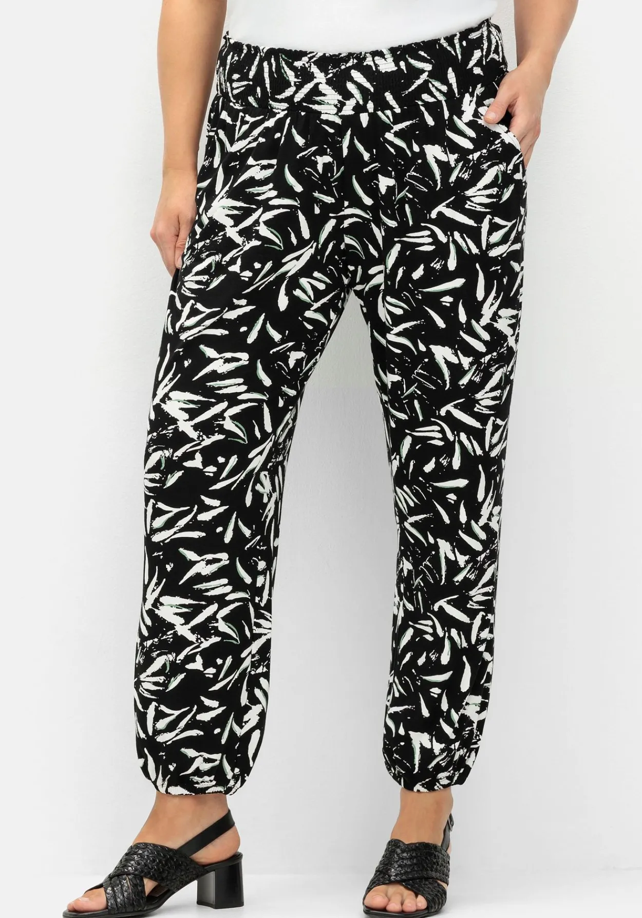 Jerseyhose mit Smokbund und Saumbündchen<sheego Sale